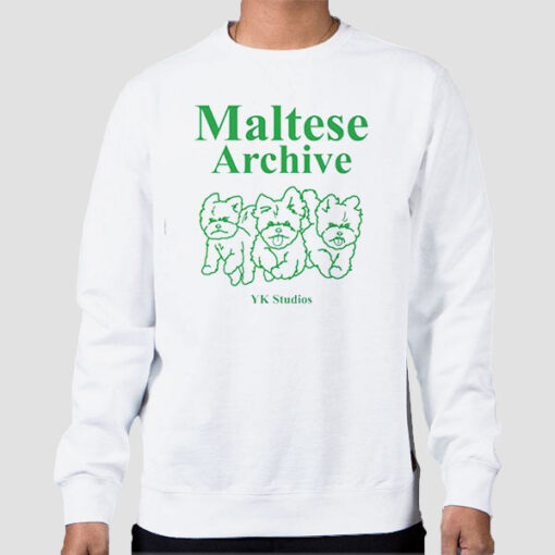 Sweatshirt White Maltese Archive Yk Studios Vintage