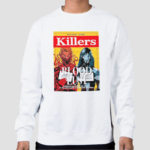 Sweatshirt White Poster Blood Lusi Natural Born Killers