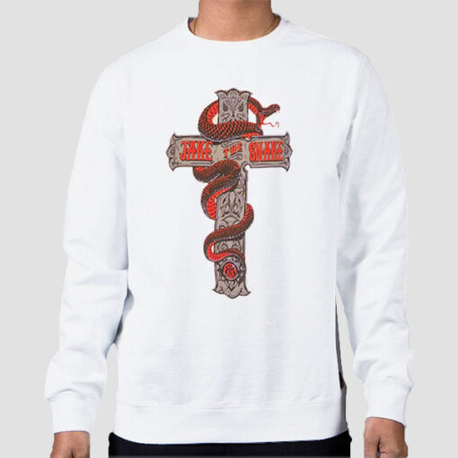 Sweatshirt White Vintage Cross the Jake Snake