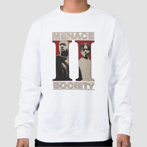 Sweatshirt White Vtg Menate to Society Kendrick Lamar