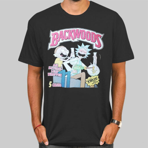 T Shirt Black Funny Meme Rick and Morty Backwoods