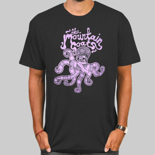 T Shirt Black The Mountain Goats Octopus Printed