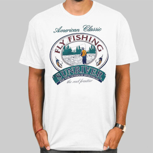 T Shirt White Vtg American Classic Fly Fishing