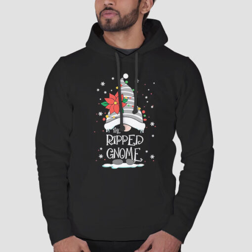 Hoodie Black The Ripped Gnome Christmas