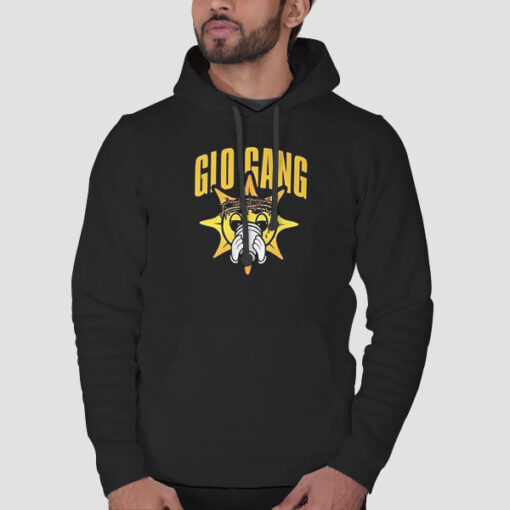 Hoodie Black Vintage Logo Mascot Glo Gang
