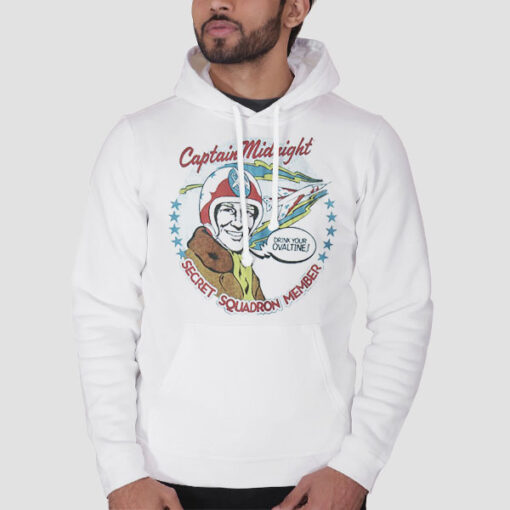 Hoodie White Drink Your Ovaltine Inspired Captain
