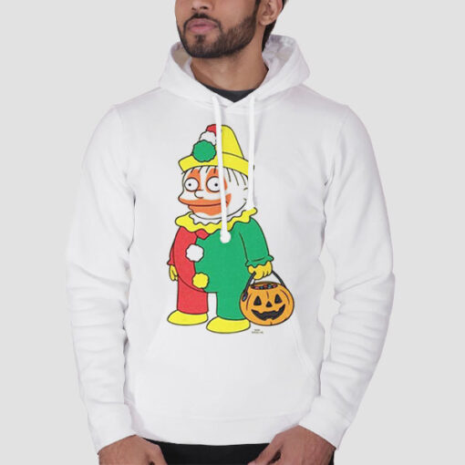 Hoodie White The Simpson Halloween Parody Clown