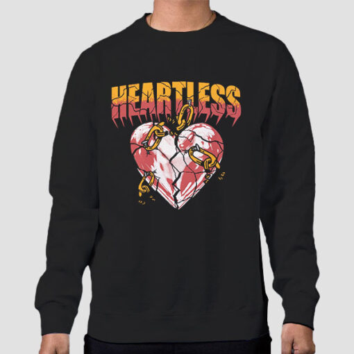 Sweatshirt Black Aesthetic Typography Art Heartless