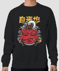 Sweatshirt Black Anime Character Toad Jiraiya