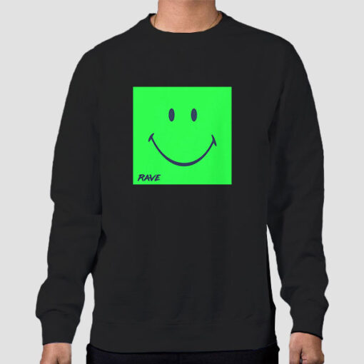 Sweatshirt Black Box Smiley Face Rave