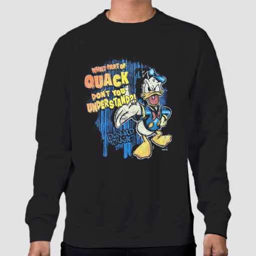 Sweatshirt Black Donald Duck What Part of Quack