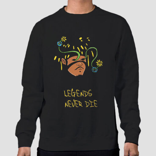 Sweatshirt Black Inspired Art Legends Never Die
