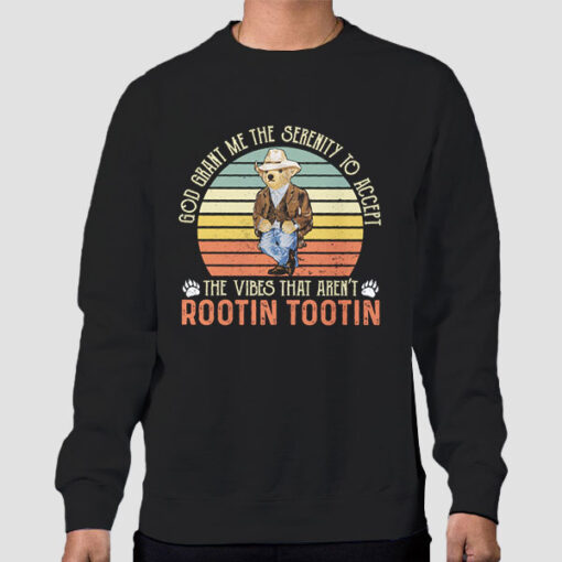 Sweatshirt Black Retro Rootin Tootin Serenity Bear
