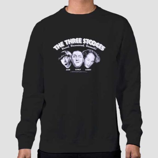 Sweatshirt Black The Three Stooges Vintage Movie
