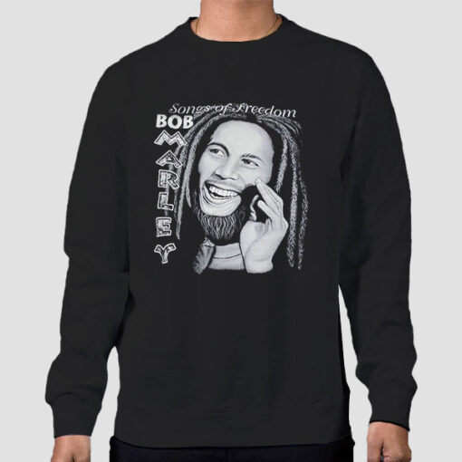 Sweatshirt Black Vtg Bob Marley Songs of Freedom