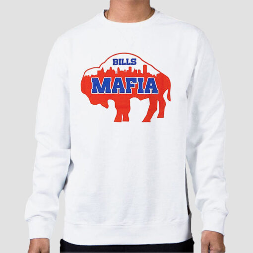 Sweatshirt White Inspired Buffalo Bills Mafia