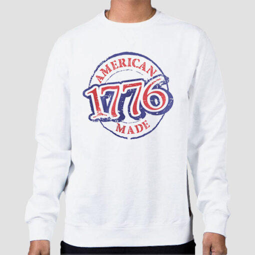 Sweatshirt White Logo Circle American Made 1776