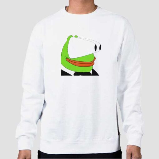 Sweatshirt White Meme Frog Booba Pepe