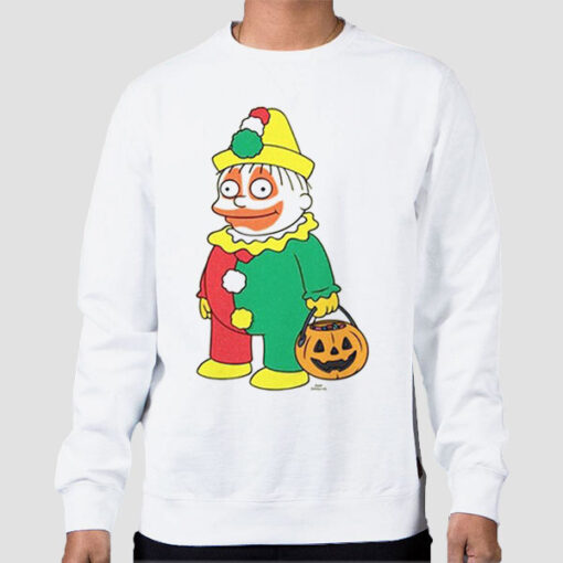 Sweatshirt White The Simpson Halloween Parody Clown