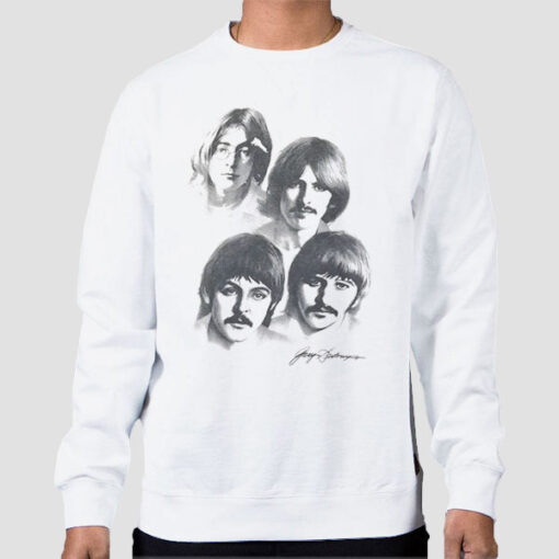 Sweatshirt White Vintage the Beatles Mac Miller