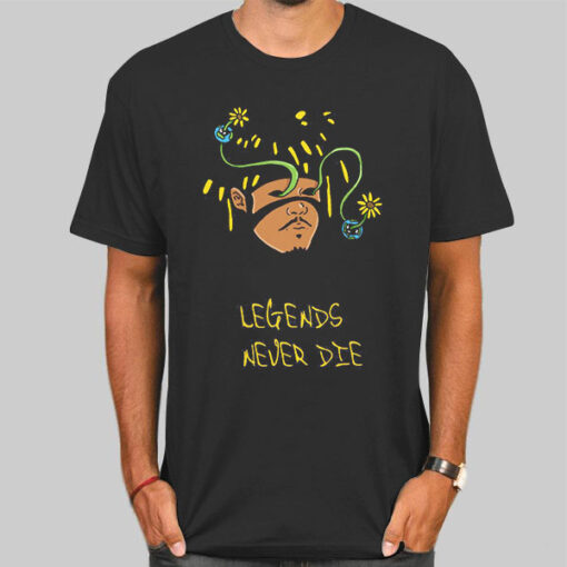 T Shirt Black Inspired Art Legends Never Die