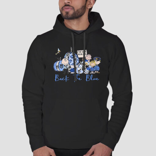Hoodie Black Snoopy the Peanuts Back the Blue