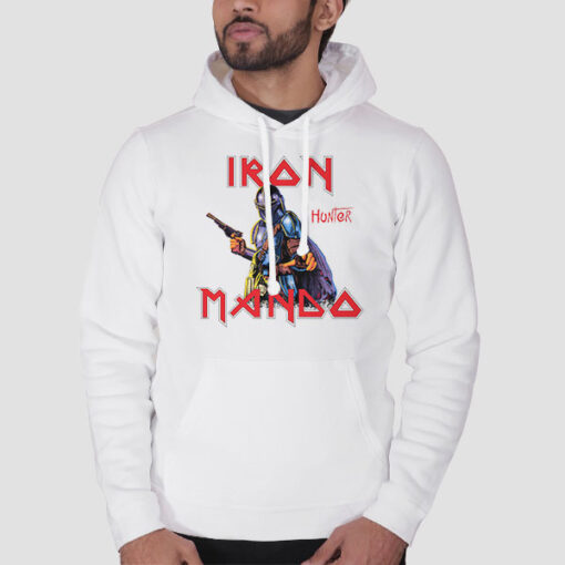 Hoodie White Mandalorian Funny Hunter Iron Mando