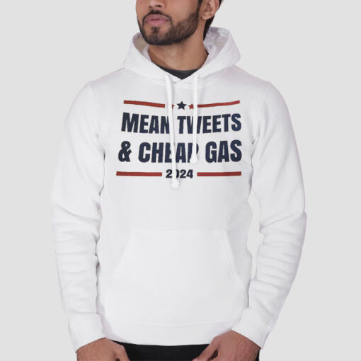 Hoodie White Vtg Cheap Gas and Mean Tweets 2024