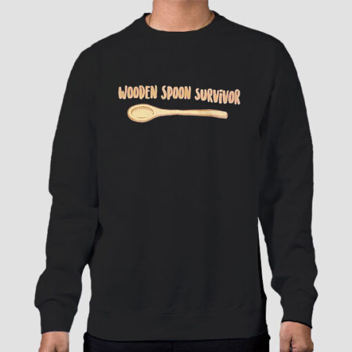 Sweatshirt Black Classic Art Wooden Spoon Survivor