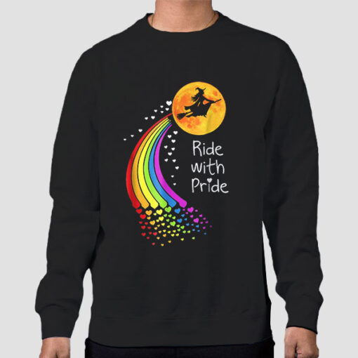 Sweatshirt Black Lgbt Witch Ride With Pride