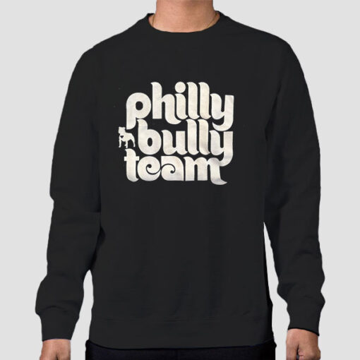 Sweatshirt Black Philly Bully Team Little Dog Graphic