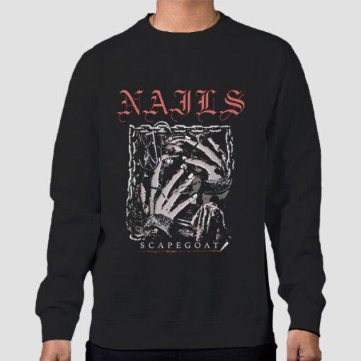 Sweatshirt Black Scary Scapegoat Death Nails