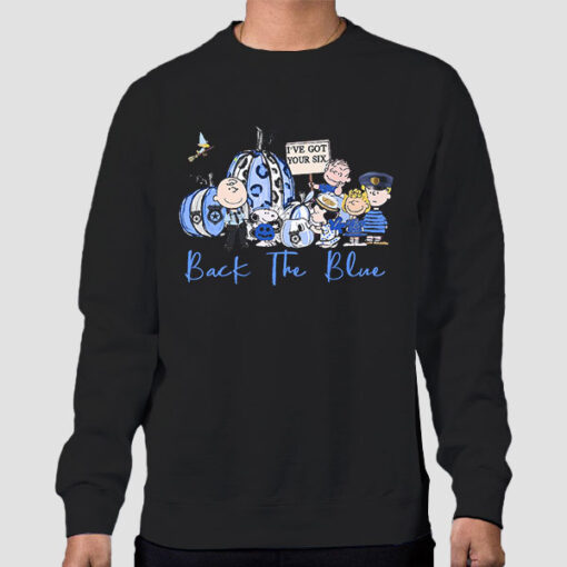 Sweatshirt Black Snoopy the Peanuts Back the Blue
