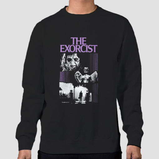 Sweatshirt Black Vtg Horror Movie Crime Exorcism