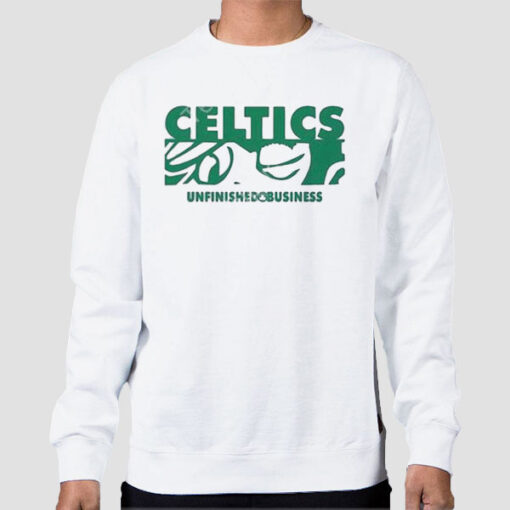 Sweatshirt White Inspired Boston Celtics Unfinished Business