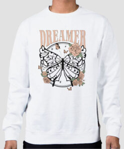 Sweatshirt White Inspired Graphic Butterfly Dreamer