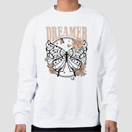 Sweatshirt White Inspired Graphic Butterfly Dreamer