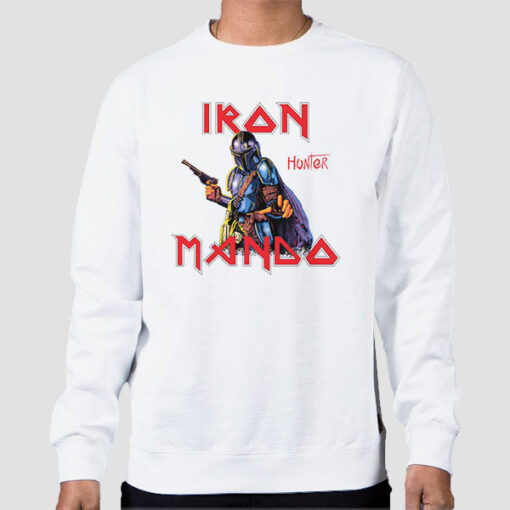 Sweatshirt White Mandalorian Funny Hunter Iron Mando