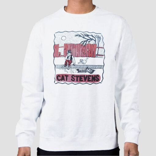 Sweatshirt White Vintage Cat Stevens Single Stitch