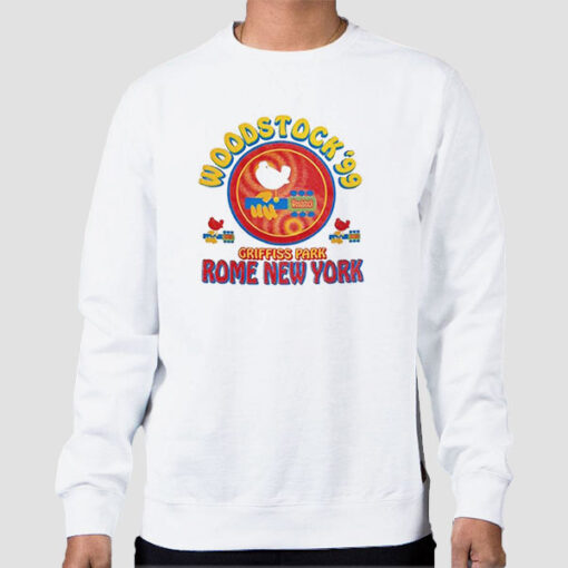 Sweatshirt White Vintage Festival New York Woodstock 99