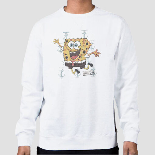 Sweatshirt White Vintage Funny Cartoon Spongebob