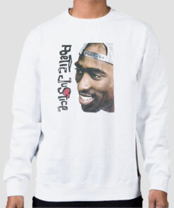 Sweatshirt White Vintage Graphic Tupac Poetic Justice