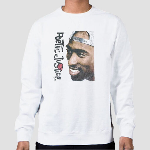 Sweatshirt White Vintage Graphic Tupac Poetic Justice