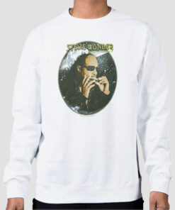 Sweatshirt White Vintage Singer Stevie Wonder