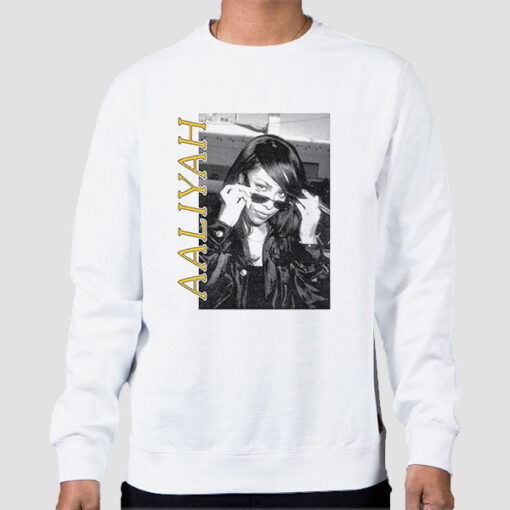 Sweatshirt White Vintage Singer White Aaliyah