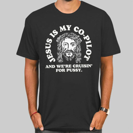 Funny Vtg Jesus Is My Copilot Shirt