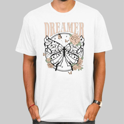 T Shirt White Inspired Graphic Butterfly Dreamer