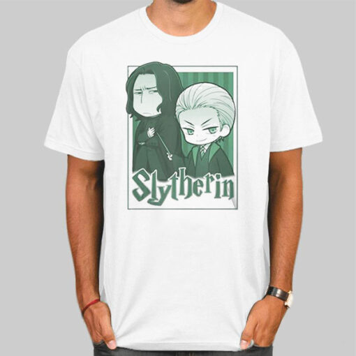 T Shirt White Slytherin Chibi Snape & Draco
