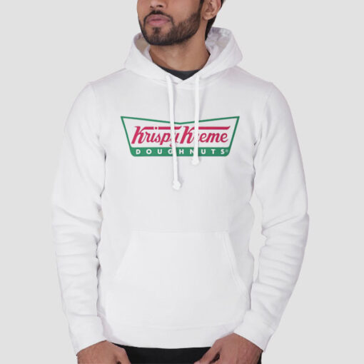 Hoodie White Krispy Kreme Merch Doughnuts Vintage Logo
