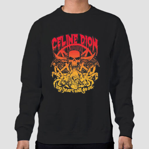 Sweatshirt Black Celine Dion Death My Heart Will Go on Metal